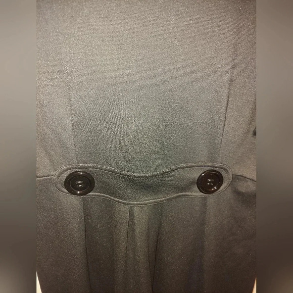 NWT Dress Barn Cowl Neck Pleated Front Black Dress - Picture 7 of 8